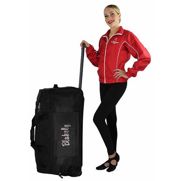 Girl standing with XXL dance bag