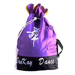 Female dance shoes bag with stripe and external pockets
