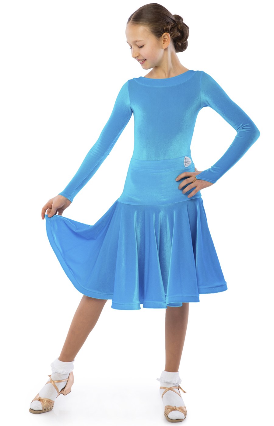Teen Girl Blue Juvenile Practice Ballroom Dress