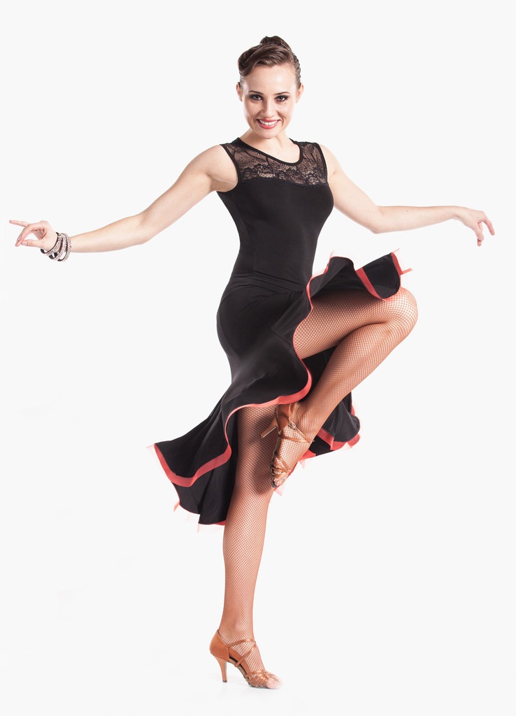 Fancy Lacey Latin Ballroom Dance Dress