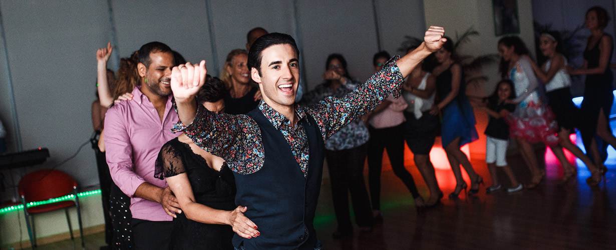 Adults group dance in studio