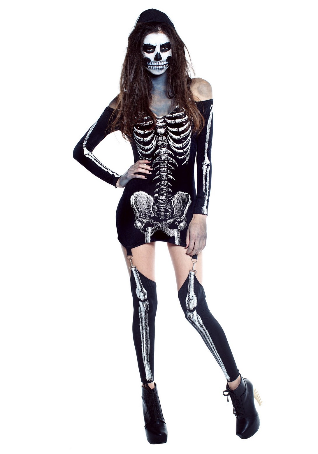Sexy Womens X Rayed Skeleton Dress Costume